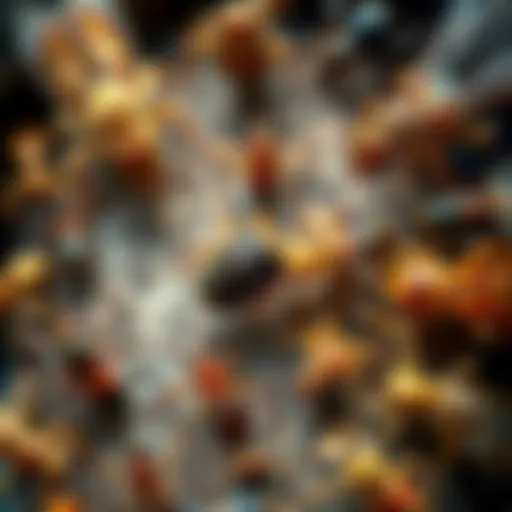 Detailed view of various common pests