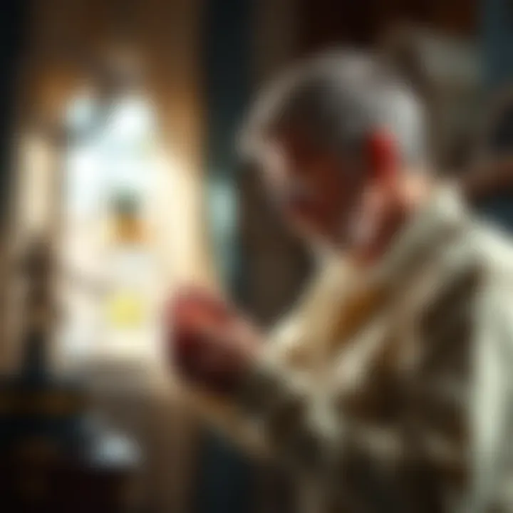 Demonstration of applying ant bait in an indoor setting