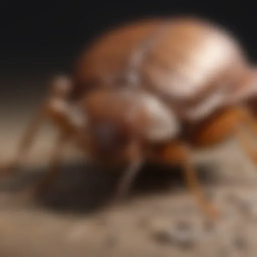 A close-up view of a bed bug