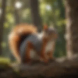 A squirrel perched on a tree branch observing its surroundings