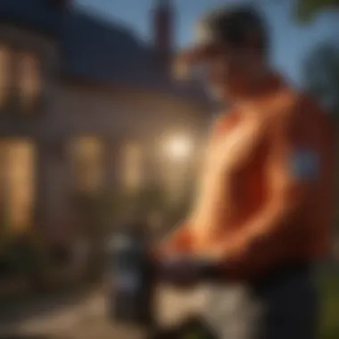 Professional Assessment for Effective Pest Control Professional pest control technician assessing a property