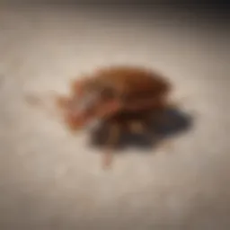 Close-up view of a bed bug on fabric