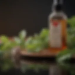 A collection of natural mouse repellent ingredients including peppermint oil and vinegar