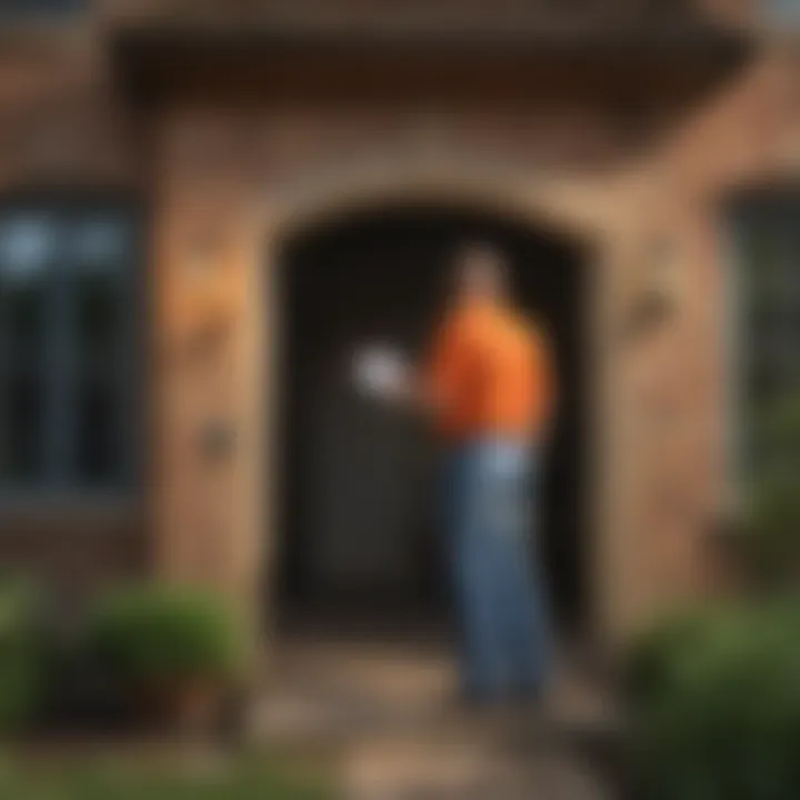 A homeowner inspecting their property for pest signs