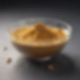 Close-up of boric acid powder in a bowl