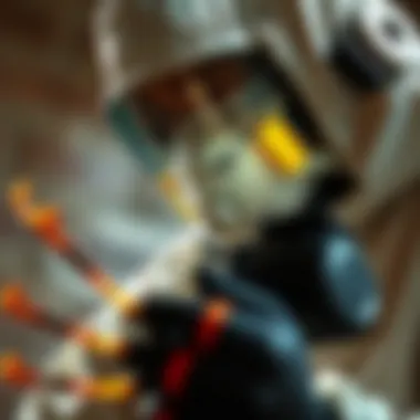 A close-up of a pest control technician applying treatment