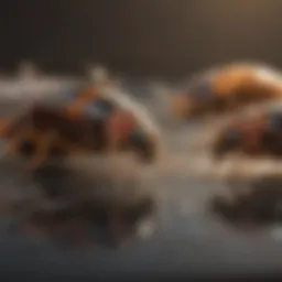 Detailed view of common household pests