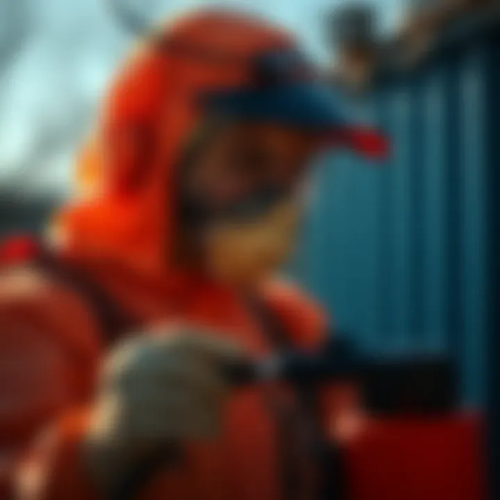 A professional technician applying pest control measures