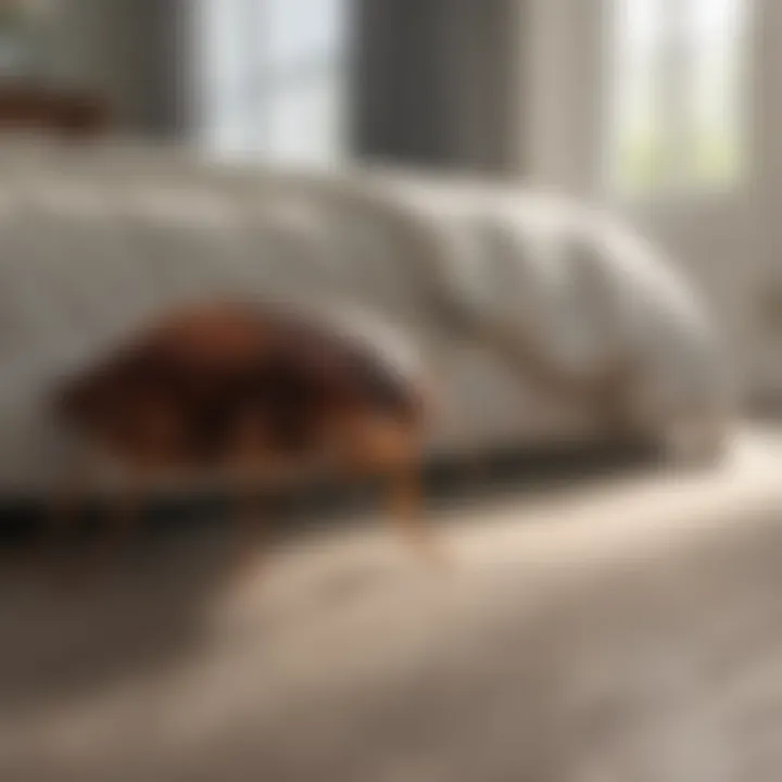 A successful canine bed bug detection team at work in a residential setting