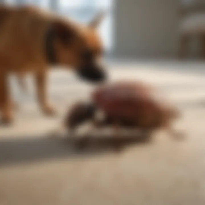 An illustration depicting the training process for bed bug detection dogs