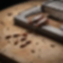 Close-up view of a cockroach bait station displaying its components.