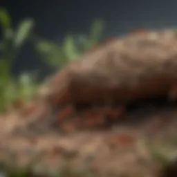 Close-up of an ant colony