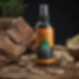 Close-up of Snake Away repellent product with ingredients