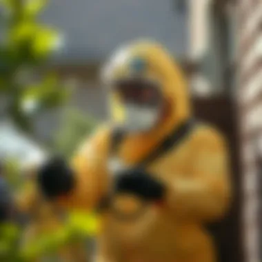 Professional pest control service in action