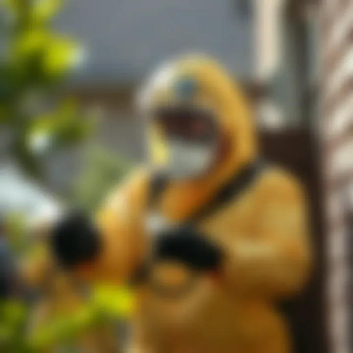 Professional pest control service in action