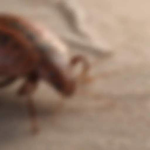 Close-up of bedbug on fabric