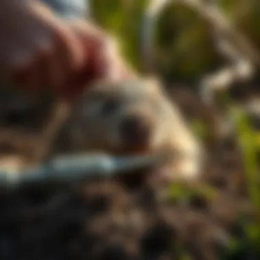 Illustration of traditional gopher control methods