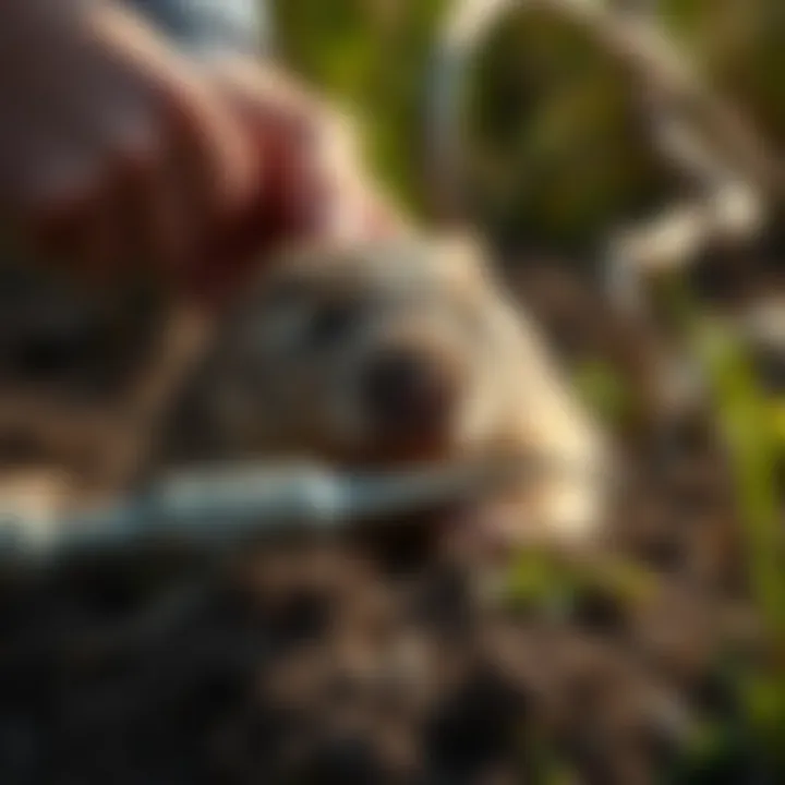 Illustration of traditional gopher control methods