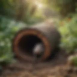 Mole tunnels visible in a garden