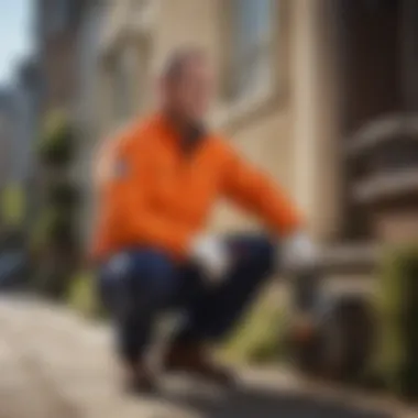 Professional Pest Control Services in Falmouth A professional pest control technician assessing a property