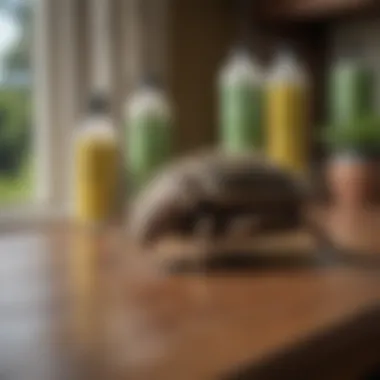 Eco-friendly pest control products displayed on a table