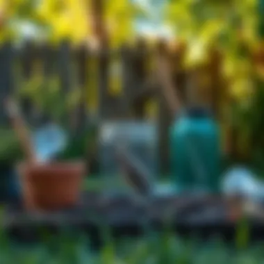 Eco-friendly pest control methods displayed in a backyard