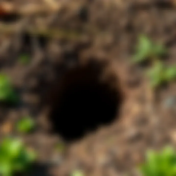 Visual representation of mole tunnels in a yard