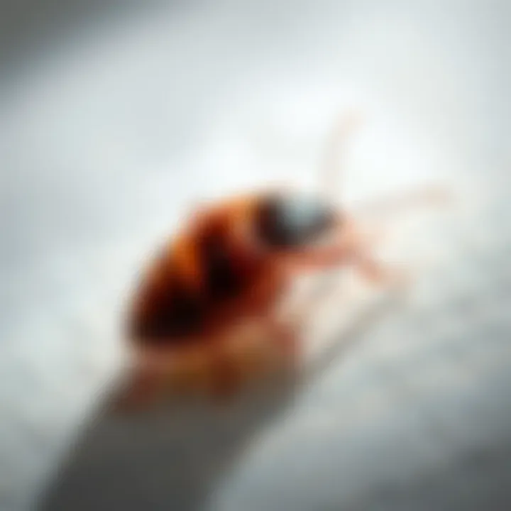 Close-up view of bed bug on fabric