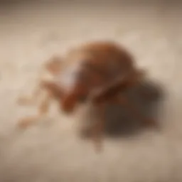 Close-up of bed bug on fabric