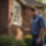 Pest control technician inspecting a property