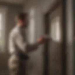 Platinum Pest Control technician inspecting a home