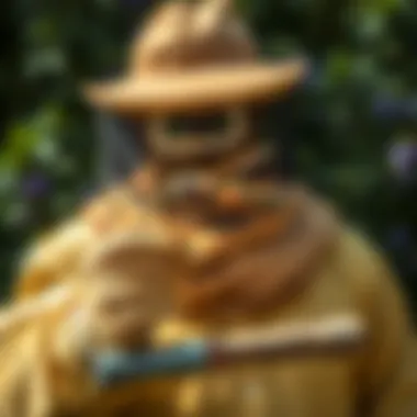 Tools and protective gear for wasp nest removal