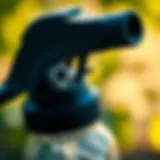 A close-up view of a chemical mosquito spray canister.