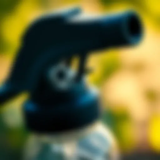 A close-up view of a chemical mosquito spray canister.