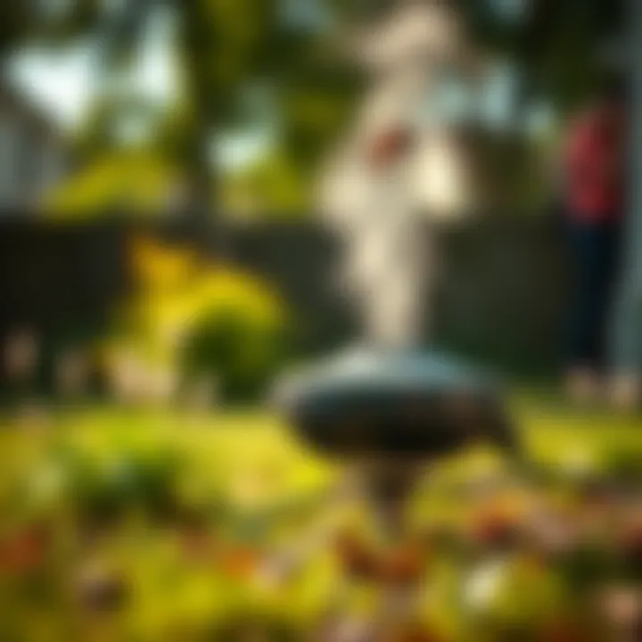 Advanced Mosquito Control Technology Innovative technology showcasing a mosquito trap in a backyard setting.