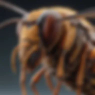 Anatomy of Japanese Hornet Detailed anatomy of a Japanese hornet highlighting its distinct features