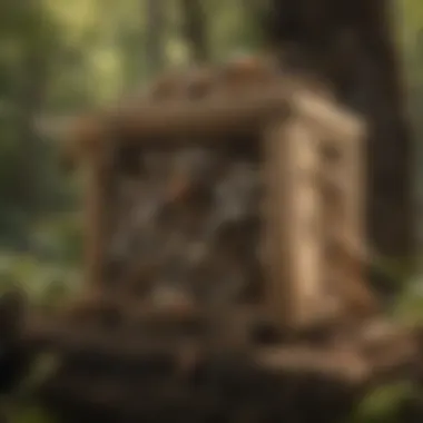 Japanese Hornet Habitat and Nesting Illustration showing the habitat and nesting behaviors of Japanese hornets