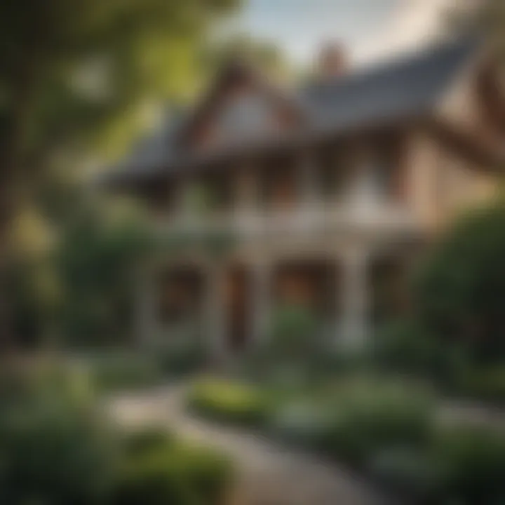 A beautifully restored vintage home surrounded by a lush garden