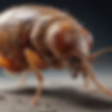 A close-up of a flea on a pet's fur