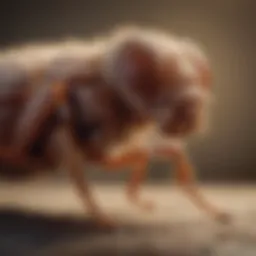 Close-up view of flea on pet fur