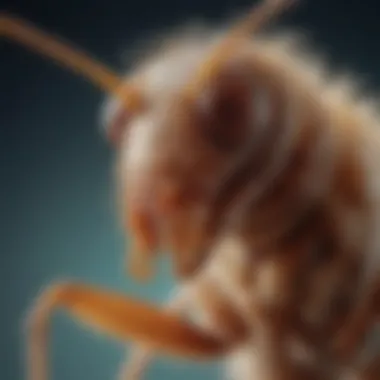 A close-up view of a flea on a pet's fur