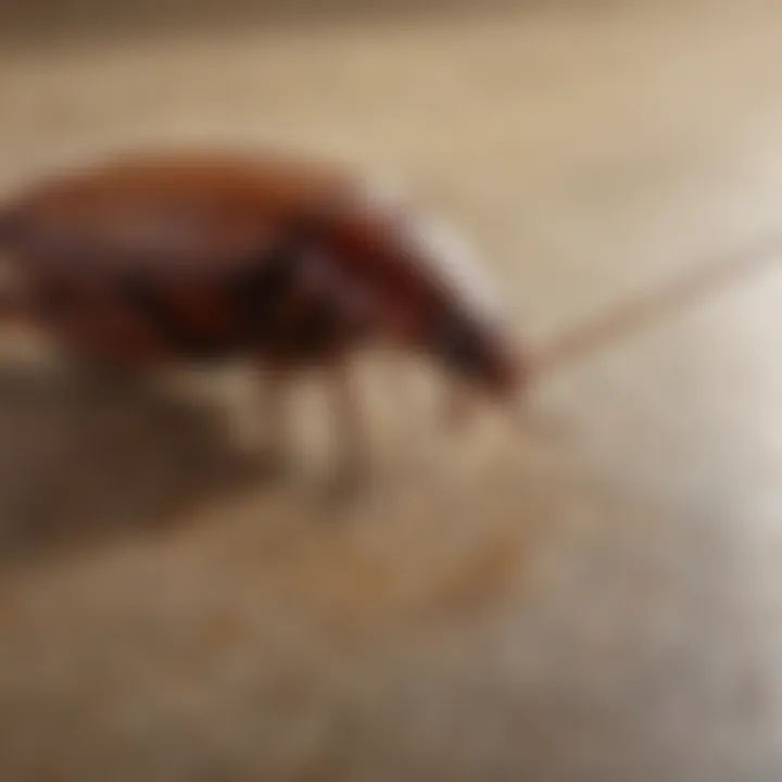 Close-up of a German cockroach on a kitchen counter