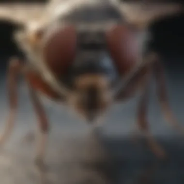 Close-up of a fly on a surface