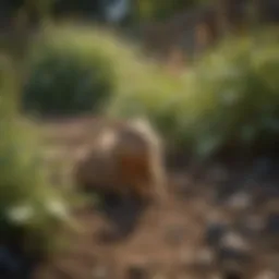 A lush garden showing signs of gopher damage