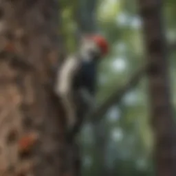 Woodpecker perched on a tree
