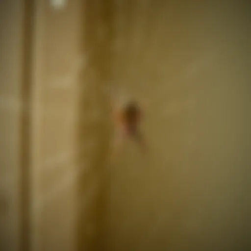 Detailed view of spider web in a corner