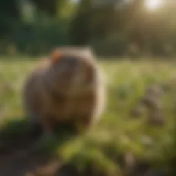 A healthy lawn affected by vole activity