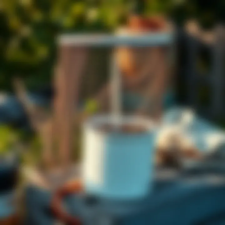 Eco-friendly wasp trap set up outdoors