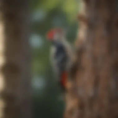 Woodpecker perched on a tree, assessing its surroundings