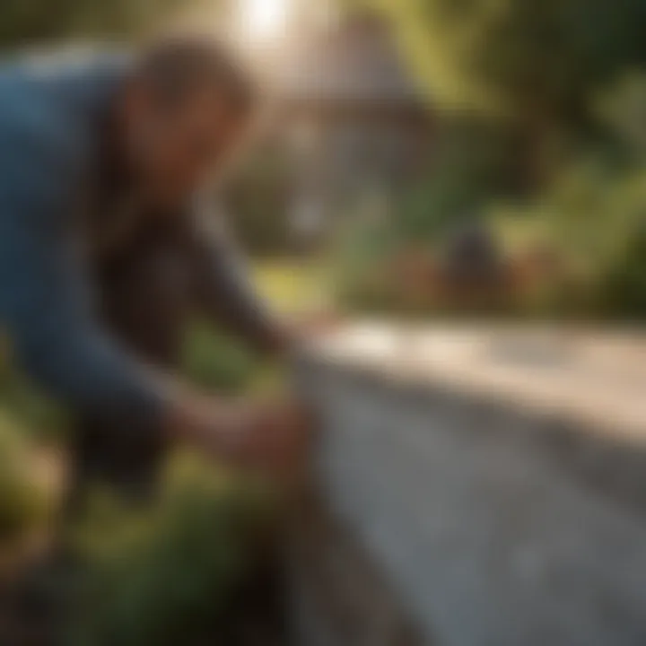 Homeowner inspecting outdoor areas for spider activity